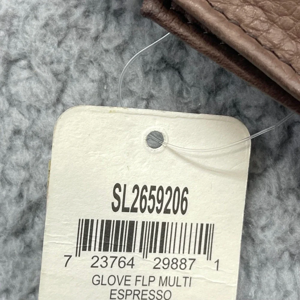 Fossil SL2659206 Womens Glove Flap Multi Espresso Brown‎ Leather Trifold Wallet